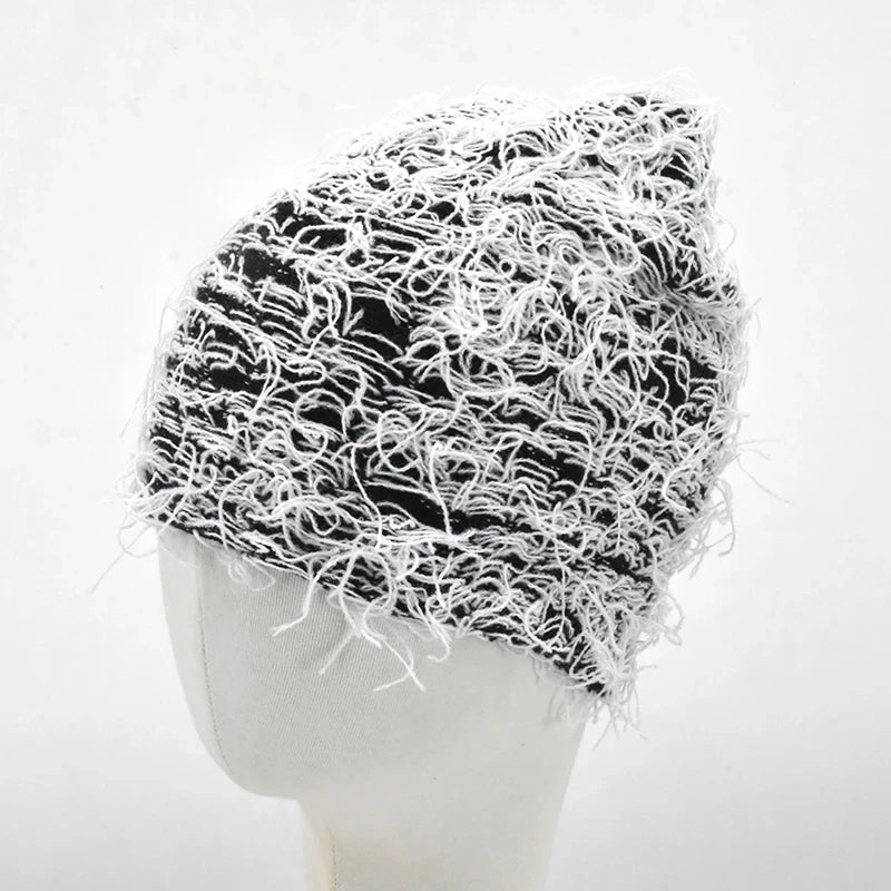 Hip Hop Balaclava Distressed Knitted Caps